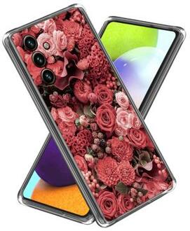 Samsung Galaxy A55 Stijlvolle Ultradunne TPU Hoesje - Rode Bloemen