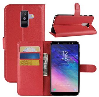 Samsung Galaxy A6+ (2018) Wallet Case met Standaard - Rood