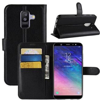 Samsung Galaxy A6+ (2018) Wallet Case met Standaard - Zwart