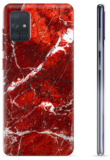 Samsung Galaxy A71 TPU Hoesje - Rood Marmer