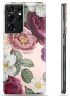Samsung Galaxy S21 Ultra 5G TPU Hoesje - Romantische Bloemen
