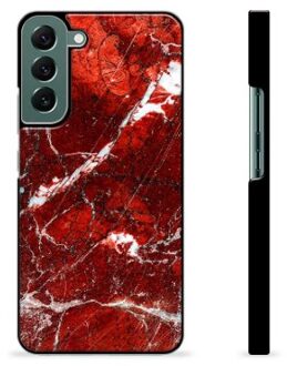 Samsung Galaxy S22+ 5G Beschermende Cover - Rode Marmer