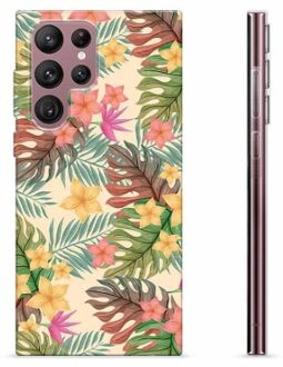 Samsung Galaxy S22 Ultra 5G TPU Hoesje - Roze Bloemen