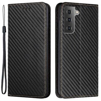 Samsung Galaxy S23 5G Wallet Case - Koolstofvezel - Zwart