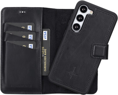 Samsung Galaxy S23 - Lederen Afneembare 2-in-1 bookcase hoes - Zwart