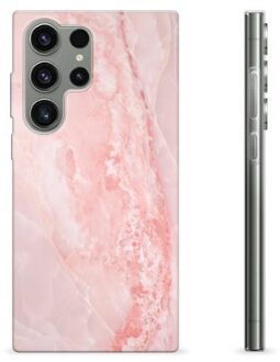 Samsung Galaxy S23 Ultra 5G TPU-hoesje - Roze Marmer