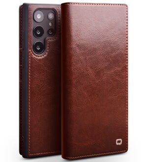 Samsung Galaxy S23 Ultra - Leren bookcase hoes - Bruin