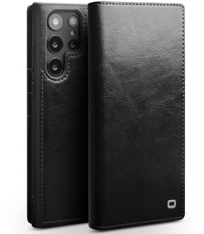 Samsung Galaxy S23 Ultra - Leren bookcase hoes - Zwart