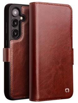 Samsung Galaxy S24+ Qialino Classic Wallet Leren Hoesje - Donkerbruin
