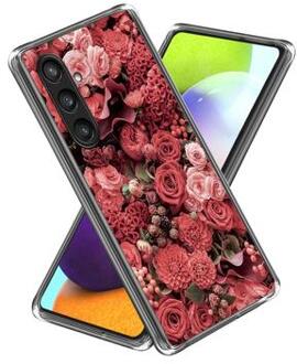 Samsung Galaxy S24 Stijlvolle Ultradunne TPU Hoesje - Rode Bloemen