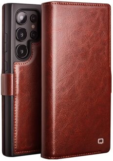 Samsung Galaxy S24 Ultra - Leren bookcase hoes - Bruin