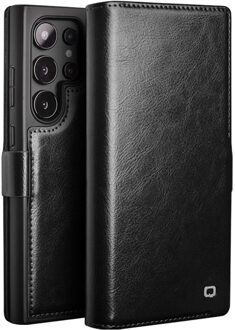 Samsung Galaxy S24 Ultra - Leren bookcase hoes - Zwart