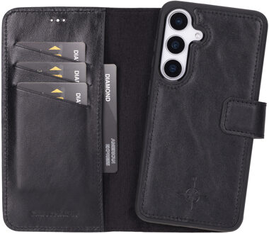 Samsung Galaxy S25 - Leren Afneembare 2-in-1 bookcase telefoonhoes - Zwart