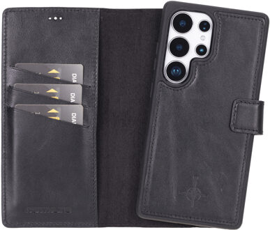Samsung Galaxy S25 Ultra - Leren Afneembare 2-in-1 bookcase telefoonhoes - Zwart