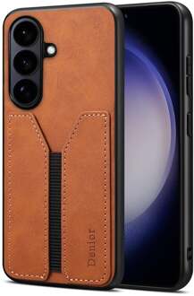 Samsung Galaxy S26 hoesje - Backcover met kaarthouder - Bruin
