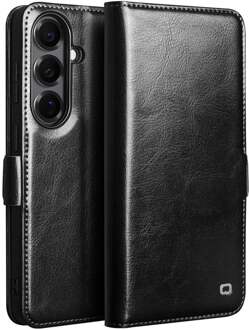 Samsung Galaxy S26 hoesje - Leren bookcase - Magnetische sluiting - Zwart