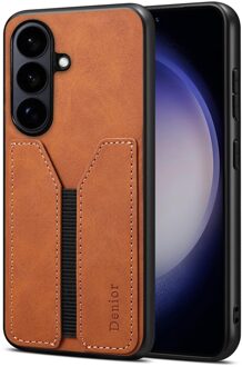 Samsung Galaxy S26 Plus hoesje - Backcover met kaarthouder - Bruin