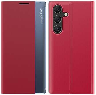 Samsung Galaxy S26 Plus - PU-Leren Window view cover hoes - Rood