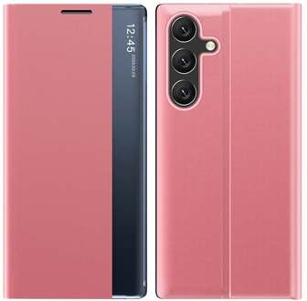 Samsung Galaxy S26 Plus - PU-Leren Window view cover hoes - Roze