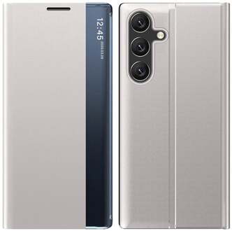 Samsung Galaxy S26 Plus - PU-Leren Window view cover hoes - Zilver