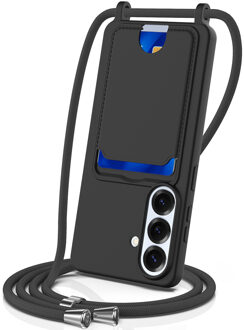 Samsung Galaxy S26 - Telefoonhoes met koord en kaarthouder - Zwart