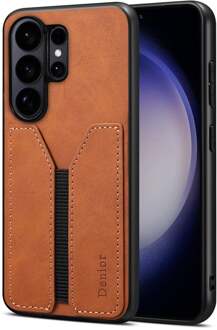 Samsung Galaxy S26 Ultra hoesje - Backcover met kaarthouder - Bruin