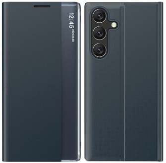 Samsung Galaxy S26 Ultra - PU-Leren Window view cover hoes - Antraciet Grijs