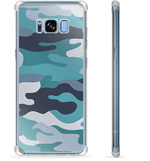 Samsung Galaxy S8 Hybrid Hoesje - Blauw Camouflage