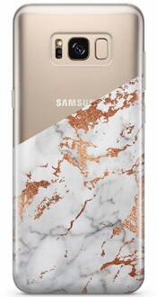 Samsung Galaxy S8 transparant hoesje - Marmer rosegoud