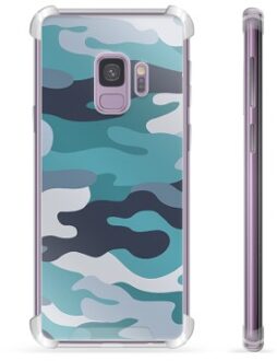 Samsung Galaxy S9 Hybrid Hoesje - Blauw Camouflage