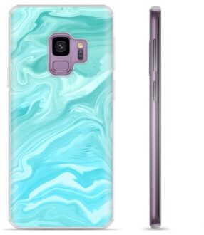 Samsung Galaxy S9 TPU Hoesje - Blauw Marmer