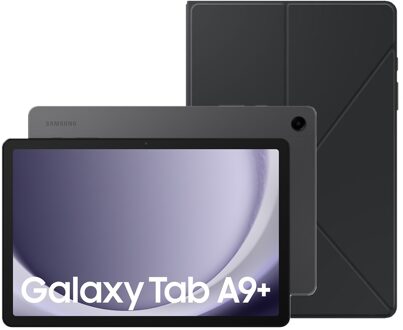 Samsung Galaxy Tab A9 Plus (2023) 64GB Wifi + Book Cover Tablet Grijs