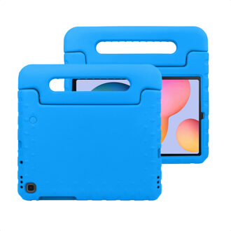 Samsung Galaxy Tab S6 Lite hoes kinderen - Samsung Tab S6 Lite hoes kids - Tab S6 Lite cover kinderen - Tab S6 Lite hoes kids - Samsung Galaxy Tab S6 Lite cover kids - Siliconen tablethoes - Blauw - iMoshion Kidsproof Backcover met handvat