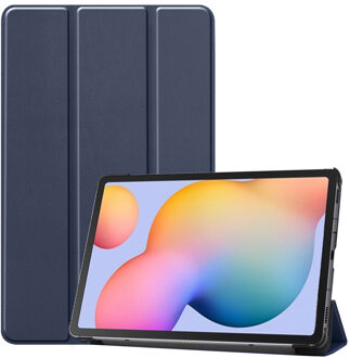 Samsung Galaxy Tab S6 Lite hoes - Samsung Tab S6 Lite hoes - Tab S6 Lite cover - Tab S6 Lite hoes - Samsung Galaxy Tab S6 Lite cover - hoes Samsung Tab S6 Lite - Kunstleer - Donkerblauw - iMoshion Trifold Bookcase