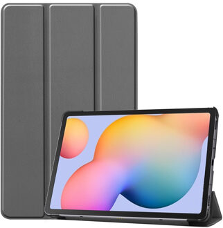 Samsung Galaxy Tab S6 Lite hoes - Samsung Tab S6 Lite hoes - Tab S6 Lite cover - Tab S6 Lite hoes - Samsung Galaxy Tab S6 Lite cover - hoes Samsung Tab S6 Lite - Kunstleer - Grijs - iMoshion Trifold Bookcase