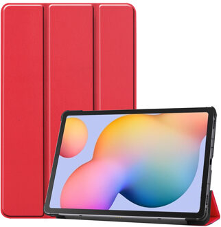 Samsung Galaxy Tab S6 Lite hoes - Samsung Tab S6 Lite hoes - Tab S6 Lite cover - Tab S6 Lite hoes - Samsung Galaxy Tab S6 Lite cover - hoes Samsung Tab S6 Lite - Kunstleer - Rood - iMoshion Trifold Bookcase