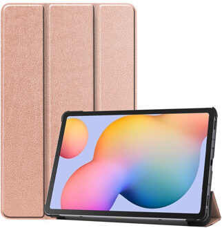 Samsung Galaxy Tab S6 Lite hoes - Samsung Tab S6 Lite hoes - Tab S6 Lite cover - Tab S6 Lite hoes - Samsung Galaxy Tab S6 Lite cover - hoes Samsung Tab S6 Lite - Kunstleer - Rosé Goud - iMoshion Trifold Bookcase