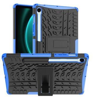 Samsung Galaxy Tab S9 FE Antislip Hybride Hoesje met Standaard - Blauw / Zwart
