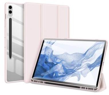 Samsung Galaxy Tab S9 FE+ Dux Ducis Toby Tri-Fold Smart Folio Hoesje - Lichtroze