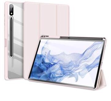 Samsung Galaxy Tab S9+ Dux Ducis Toby Tri-Fold Smart Folio Hoesje - Lichtroze