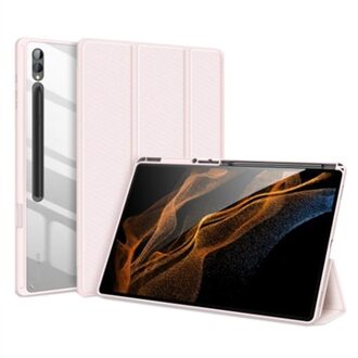 Samsung Galaxy Tab S9 Ultra Dux Ducis Toby Tri-Fold Smart Folio Hoesje - Lichtroze