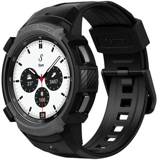 Samsung Galaxy Watch 4 Classic 42mm Hoes - Spigen Rugged Armor Pro Case - Zwart