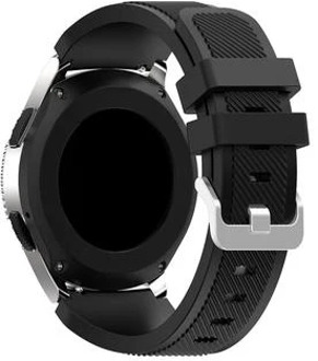 Samsung Galaxy Watch 46mm Twill Textuur Siliconen Horlogebandje - Zwart