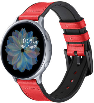 Samsung Galaxy Watch bandje 40mm - Samsung Galaxy Watch Active 2 42mm / 44mm - Echt Lederen Smartwatch bandje - Rood