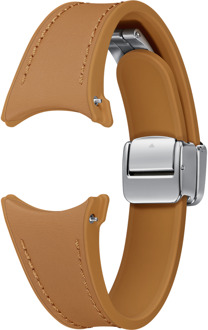 Samsung Galaxy Watch6 D-Buckle Hybrid Vegan Leather Band Slim (S/M) Camel
