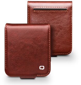 Samsung Galaxy Z Flip 7 FE / Z Flip6 hoesje - Leren Flipcase - Donkerbruin