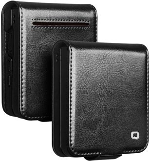 Samsung Galaxy Z Flip 7 hoesje - Leren Flipcase - Zwart