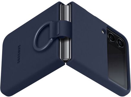 Samsung Galaxy Z Flip4 Silicone Cover met Ring EF-PF721TNEGWW - Navy