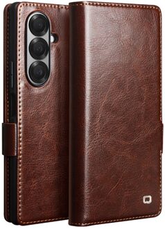 Samsung Galaxy Z Fold 7 hoesje - Leren bookcase - Donkerbruin