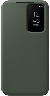 Samsung Hoesje geschikt voor Galaxy S23+ - Smart View Wallet Case - Khaki